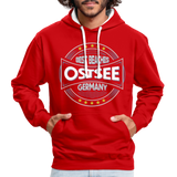 Ostsee Beaches - Männer Kontrast-Hoodie - Rot/Weiß