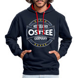 Ostsee Beaches - Männer Kontrast-Hoodie - Navy/Rot