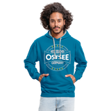 Ostsee Beaches - Männer Kontrast-Hoodie - Pfauenblau/Grau meliert