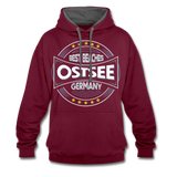 Ostsee Beaches - Männer Kontrast-Hoodie - Weinrot/Anthrazit