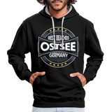 Ostsee Beaches - Männer Kontrast-Hoodie - Schwarz/Grau meliert