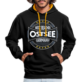 Ostsee Beaches - Männer Kontrast-Hoodie - Schwarz/Gold