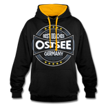 Ostsee Beaches - Männer Kontrast-Hoodie - Schwarz/Gold