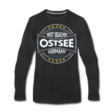 Ostsee Beaches - Männer Premium Langarmshirt - Schwarz