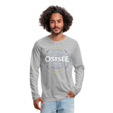 Ostsee Beaches - Männer Premium Langarmshirt - Grau meliert