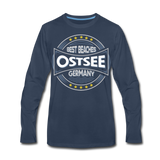 Ostsee Beaches - Männer Premium Langarmshirt - Navy