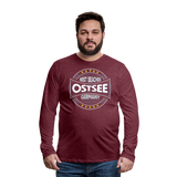 Ostsee Beaches - Männer Premium Langarmshirt - Bordeauxrot meliert