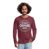 Ostsee Beaches - Männer Premium Langarmshirt - Bordeauxrot meliert