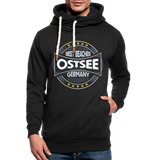 Ostsee Beaches - Männer Schalkragen Hoodie - Schwarz