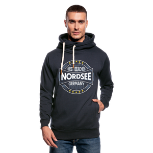 Nordsee Beaches -  Männer Schalkragen Hoodie - Beige meliert