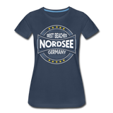 Nordsee Beaches - Frauen Premium T-Shirt - Navy