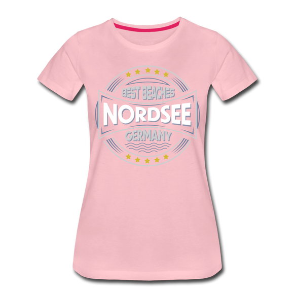 Nordsee Beaches - Frauen Premium T-Shirt - Hellrosa