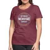 Nordsee Beaches - Frauen Premium T-Shirt - Bordeauxrot meliert