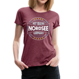 Nordsee Beaches - Frauen Premium T-Shirt - Bordeauxrot meliert