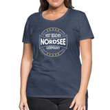 Nordsee Beaches - Frauen Premium T-Shirt - Blau meliert