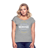 Nordsee Beaches - Frauen T-Shirt mit gerollten Ärmeln - Grau meliert