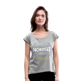 Nordsee Beaches - Frauen T-Shirt mit gerollten Ärmeln - Grau meliert