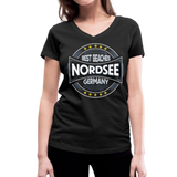 Nordsee Beaches - Frauen Bio-T-Shirt mit V-Ausschnitt von Stanley & Stella - Schwarz