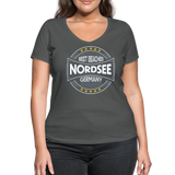 Nordsee Beaches - Frauen Bio-T-Shirt mit V-Ausschnitt von Stanley & Stella - Anthrazit