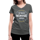 Nordsee Beaches - Frauen Bio-T-Shirt mit V-Ausschnitt von Stanley & Stella - Anthrazit