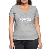 Nordsee Beaches - Frauen Bio-T-Shirt mit V-Ausschnitt von Stanley & Stella - Grau meliert