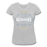 Nordsee Beaches - Frauen Bio-T-Shirt mit V-Ausschnitt von Stanley & Stella - Grau meliert