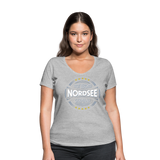 Nordsee Beaches - Frauen Bio-T-Shirt mit V-Ausschnitt von Stanley & Stella - Grau meliert