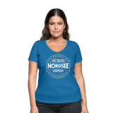 Nordsee Beaches - Frauen Bio-T-Shirt mit V-Ausschnitt von Stanley & Stella - Pfauenblau