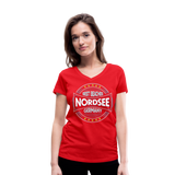 Nordsee Beaches - Frauen Bio-T-Shirt mit V-Ausschnitt von Stanley & Stella - Rot