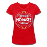 Nordsee Beaches - Frauen Bio-T-Shirt mit V-Ausschnitt von Stanley & Stella - Rot