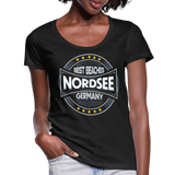 Nordsee Beaches - Frauen T-Shirt mit U-Ausschnitt - Schwarz