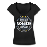 Nordsee Beaches - Frauen T-Shirt mit U-Ausschnitt - Schwarz