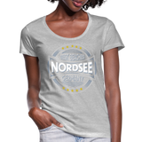 Nordsee Beaches - Frauen T-Shirt mit U-Ausschnitt - Grau meliert