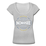 Nordsee Beaches - Frauen T-Shirt mit U-Ausschnitt - Grau meliert