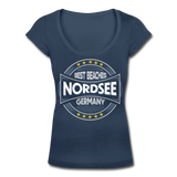 Nordsee Beaches - Frauen T-Shirt mit U-Ausschnitt - Navy