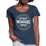 Nordsee Beaches - Frauen T-Shirt mit U-Ausschnitt - Navy