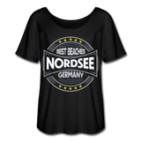 Nordsee Beaches - Frauen T-Shirt mit Fledermausärmeln von Bella + Canvas - Schwarz