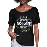 Nordsee Beaches - Frauen T-Shirt mit Fledermausärmeln von Bella + Canvas - Schwarz