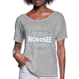 Nordsee Beaches - Frauen T-Shirt mit Fledermausärmeln von Bella + Canvas - Grau meliert