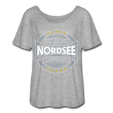 Nordsee Beaches - Frauen T-Shirt mit Fledermausärmeln von Bella + Canvas - Grau meliert