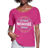 Nordsee Beaches - Frauen T-Shirt mit Fledermausärmeln von Bella + Canvas - Fuchsiarot