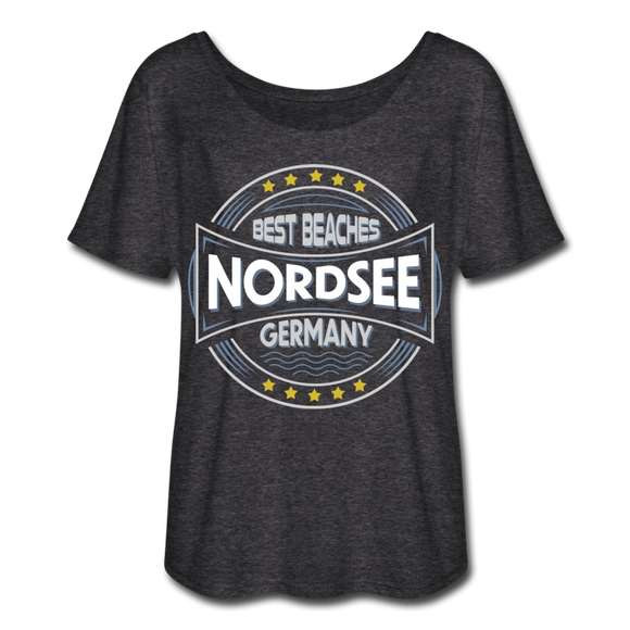 Nordsee Beaches - Frauen T-Shirt mit Fledermausärmeln von Bella + Canvas - Anthrazit