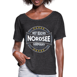 Nordsee Beaches - Frauen T-Shirt mit Fledermausärmeln von Bella + Canvas - Anthrazit