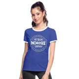 Nordsee Beaches - Frauen Kontrast-T-Shirt - Blau/Weiß