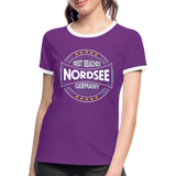 Nordsee Beaches - Frauen Kontrast-T-Shirt - Lila/Weiß