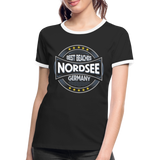 Nordsee Beaches - Frauen Kontrast-T-Shirt - Schwarz/Weiß