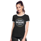 Nordsee Beaches - Frauen Kontrast-T-Shirt - Schwarz/Weiß