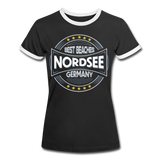 Nordsee Beaches - Frauen Kontrast-T-Shirt - Schwarz/Weiß