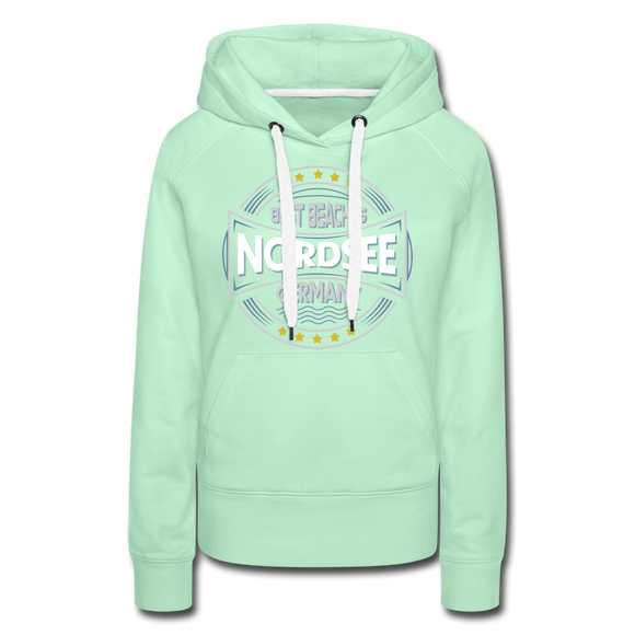 Nordsee Beaches - Frauen Premium Hoodie - helles Mintgrün