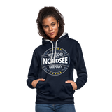 Nordsee Beaches - Frauen Kontrast-Hoodie - Navy/Grau meliert